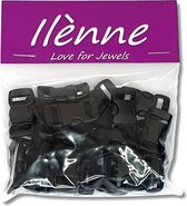 Ilènne - Paracord sluiting - zwart - plastic - 25 stuks - voor armband