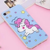 Voor iPhone SE 2020 & 8 & 7 Noctilucent IMD Horse Pattern Soft TPU Back Case Protector Cover