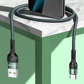 USAMS US-SJ449 U55 2A Type-C / USB-C aluminium geweven oplaadkabel, lengte: 1m (groen)