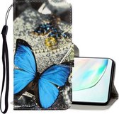 Voor Galaxy Note 10 Plus 3D Gekleurde Tekening Horizontale Flip PU Lederen Case met Houder & Kaartsleuven & Portemonnee (Een Vlinder)