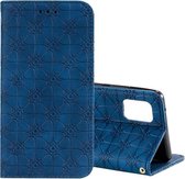 Voor Samsung Galaxy A71 5G Lucky Flowers Embossing Pattern Magnetische Horizontale Flip Leather Case met houder & kaartsleuven (donkerblauw)