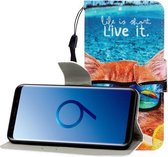 Voor Galaxy S9 Gekleurde Tekening Horizontale Flip Leren Case met Houder & Kaartsleuf & Portemonnee (Onderwater Kat)
