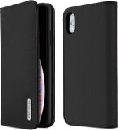 DUX DUCIS WISH-serie TPU + PU + lederen hoes voor iPhone XS Max, met kaartsleuven en portemonnee (zwart)