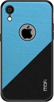 MOFI schokbestendige TPU + pc + stoffen hoes voor iPhone XR (blauw)