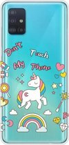 Voor Galaxy A31 schokbestendig geverfd transparant TPU beschermhoes (eenhoorn)