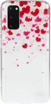 Voor Galaxy S20 Transparant TPU beschermhoes voor mobiele telefoon (Love-heart)