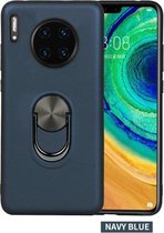 Voor Huawei Mate 30 Pro, 360 roterende multifunctionele stent pc + TPU-hoes met magnetische onzichtbare houder (marineblauw)