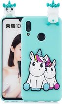 Voor Huawei Honor 10 Lite 3D Cartoon patroon schokbestendig TPU beschermhoes (paar eenhoorn)