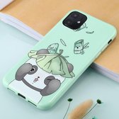Voor iPhone 11 TPU mobiele telefoonhoes (heldergroene lotusbladbeer)