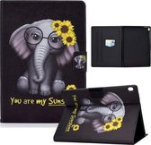 Voor Lenovo Tab M10 Gekleurde Tekening Horizontale Flip Leren Case met Houder & Kaartsleuven & Slaap / Wekfunctie (Chrysanthemum Olifant)