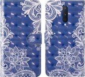 Voor OnePlus 8 3D-schilderij Gekleurd tekeningpatroon Horizontaal Flip TPU + PU-lederen hoes met houder & kaartsleuven & portemonnee & lanyard (wit kant)