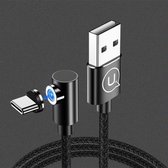 USAMS US-SJ445 U54 USB naar USB-C / Type-C Rechthoekige aluminium magnetische oplaadkabel, lengte: 1m (zwart)