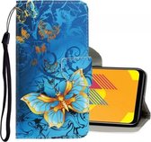 Voor Vivo Y11 (2019) 3D-gekleurde tekening Horizontale flip PU lederen tas met houder & kaartsleuven & portemonnee (Jade Butterfly)