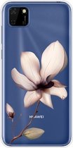 Voor Huawei Y5p (2020) Gekleurd tekeningpatroon Zeer transparant TPU beschermhoes (Lotus)