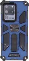 Voor Galaxy S20 Ultra schokbestendig TPU + pc magnetische beschermhoes met houder (blauw)