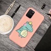 Voor Galaxy A91 & S10 Lite Cartoon dierpatroon schokbestendig TPU beschermhoes (oranje krokodilvogel)