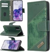 Voor Samsung Galaxy S20 Bijpassende kleur Krokodiltextuur Horizontale flip PU lederen tas met portemonnee & houder & kaartsleuven (groen)