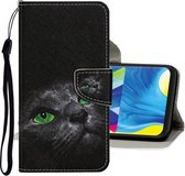 Voor Samsung Galaxy A20 / A30 Gekleurde Tekening Patroon Horizontale Flip Leren Case met Houder & Kaartsleuven & Portemonnee (Cartoon Kat)