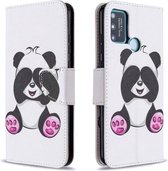 Voor Huawei Honor 9A Gekleurde tekening Patroon Horizontale lederen flip case met houder & kaartsleuven & portemonnee (Panda)