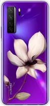 Voor Huawei P40 Lite 5G Gekleurd tekeningpatroon Zeer transparant TPU beschermhoes (Lotus)