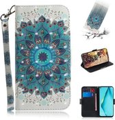 Voor Huawei nova 6 SE 3D Schilderen Horizontale Flip Leather Case met Houder & Card Slot & Portemonnee & Lanyard (Pauw krans)