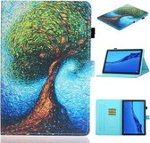 Voor Huawei MediaPad M5 lite Gekleurde Tekening Horizontale Flip Leren Case met Houder & Kaartsleuf & Slaap / Wekfunctie (Abstracte Boom)