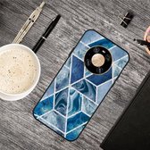 Voor Huawei Mate 40 Pro Frosted Fashion Marble Shockproof TPU beschermhoes (donkerblauw vierkant)