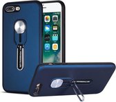 Schokbestendige TPU + pc-beschermhoes met houder voor iPhone 8 Plus en 7 Plus (blauw)