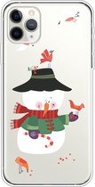 Voor iPhone 11 Pro Max Trendy schattig kerstpatroon Case Clear TPU Cover Phone Cases (Birdie Snowman)