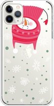 Voor iPhone 11 Pro Max Trendy schattig kerstpatroon Case Clear TPU Cover Phone Cases (Hang Snowman)