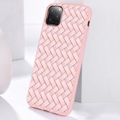 Voor iPhone 11 Pro JOYROOM Milan Series Weave Plaid Texture TPU beschermhoes (roze)