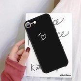 Voor iPhone SE 2020/8/7 Three Dots Love-heart Pattern Colorful Frosted TPU telefoon beschermhoes (zwart)