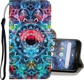 Voor Nokia 2.2 3D Gekleurde Tekening Horizontale Flip PU Lederen Case met Houder & Kaartsleuven & Portemonnee (Mandala)