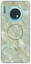 3D Marble Soft Silicone TPU Case Cover Bracket voor Huawei Mate 30 (lichtgroen)