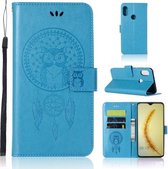 Windgong Uil Embossing Patroon Horizontale Flip Leren Case met Houder & Kaartsleuven & Portemonnee Voor Huawei Honor 10 Lite (Blauw)