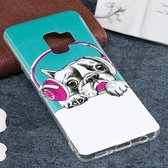 Voor Galaxy S9 Noctilucent Hoofdtelefoon Hondenpatroon TPU Soft Case Beschermende hoes