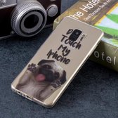 Dont Touch My Phone Dog Pattern Soft TPU Case voor Galaxy A8 (2018)