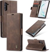 CaseMe-013 Multifunctionele horizontale lederen flip-hoes met kaartsleuf en houder voor Galaxy Note 10 (koffie)