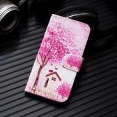 3D-schilderijpatroon Gekleurde tekening Horizontale flip PU lederen tas met houder & kaartsleuven en portemonnee voor Galaxy A2 Core (boomhut)