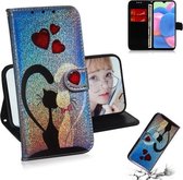 Voor Galaxy A50s Gekleurd Tekening Patroon Kleurrijke Magnetische Gesp Horizontale Flip PU Lederen Case met Houder & Kaartsleuven & Portemonnee & Lanyard (Love Cat)