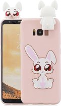 Voor Galaxy S8 Plus Cartoon schokbestendige TPU beschermhoes met houder (konijn)