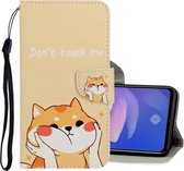 Voor Vivo Y19 3D Gekleurde Tekening Horizontale Flip PU Lederen Case met Houder & Kaartsleuven & Portemonnee (Shiba Inu)