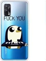 Voor OPPO Realme X7 Gekleurde tekening Clear TPU Cover Beschermhoesjes (Penguin)