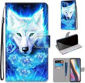 Voor Motorola Moto G 5G Plus Gekleurde Tekening Cross Textuur Horizontale Flip PU Leren Case met Houder & Kaartsleuven & Portemonnee & Lanyard (Dick Rose Wolf)