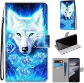 Voor Nokia 2.4 Gekleurde Tekening Cross Textuur Horizontale Flip PU Lederen Case met Houder & Kaartsleuven & Portemonnee & Lanyard (Dick Rose Wolf)