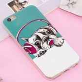 Voor iPhone 6 & 6s Noctilucent IMD Dog Pattern Soft TPU Back Case Protector Cover