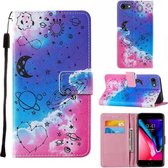 Voor iPhone SE 2020/8/7/6 Cross Texture Painting Pattern Horizontale Flip Leren Case met Houder & Kaartsleuven & Portemonnee & Lanyard (Love Universe)