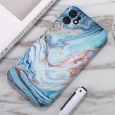 Voor iPhone 11 aquarel marmerpatroon IMD TPU mobiele telefoonhoes (blauw)