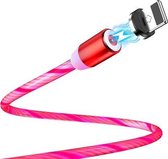 FLOVEME YXF204096 1m 2A USB naar 8-pins lichtgevende magnetische oplaadkabel (rood)