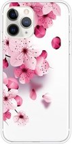 Voor iPhone 11 Pro gekleurd tekeningpatroon zeer transparant TPU beschermhoes (kersenbloesems)